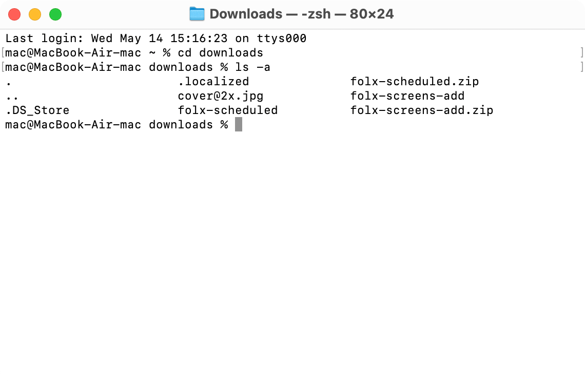 ver archivos ocultos en el Terminal de Mac 