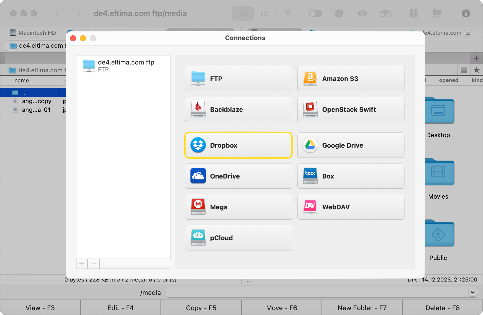 Commander One's dual-pane interface