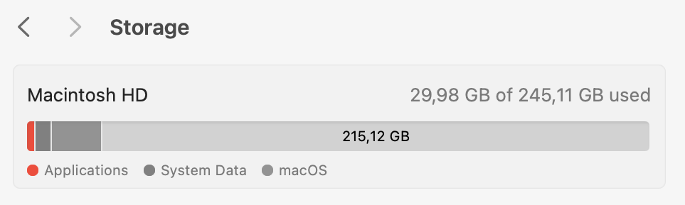 Storage Macintosh HD is shown