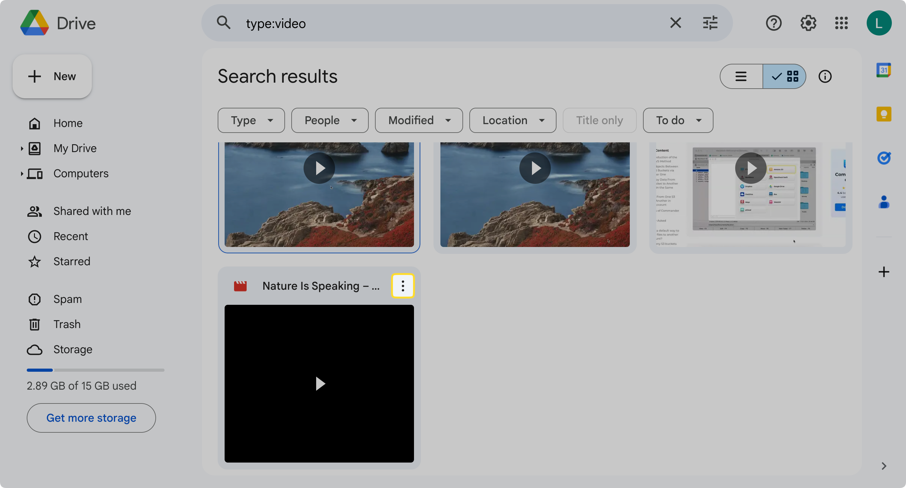 There are video files uplaoded to the Google Drive are demonstrated.