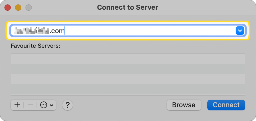 Connect to server window.