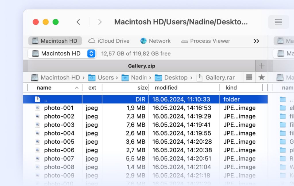 Preview files in RAR archives without extracting in Commander One